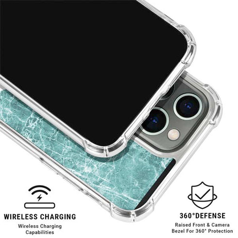 Crushed Turquoise iPhone 16 Pro Clear Case